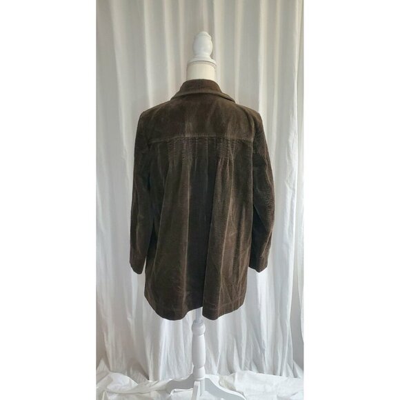 J. Jill Corduroy Women's Blazer/Jacket Oversized Button Up Size Medium Chocolate - Picture 5 of 13